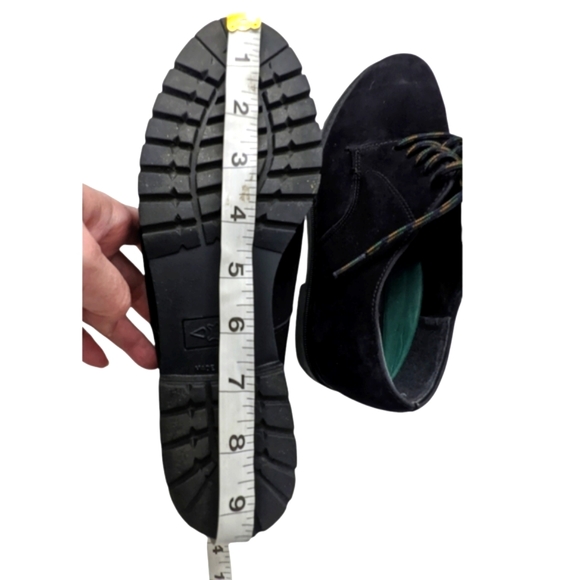 Dr.Scholl Suede Slip On Tie Up Black Flat Shoes 6" - Picture 6 of 7